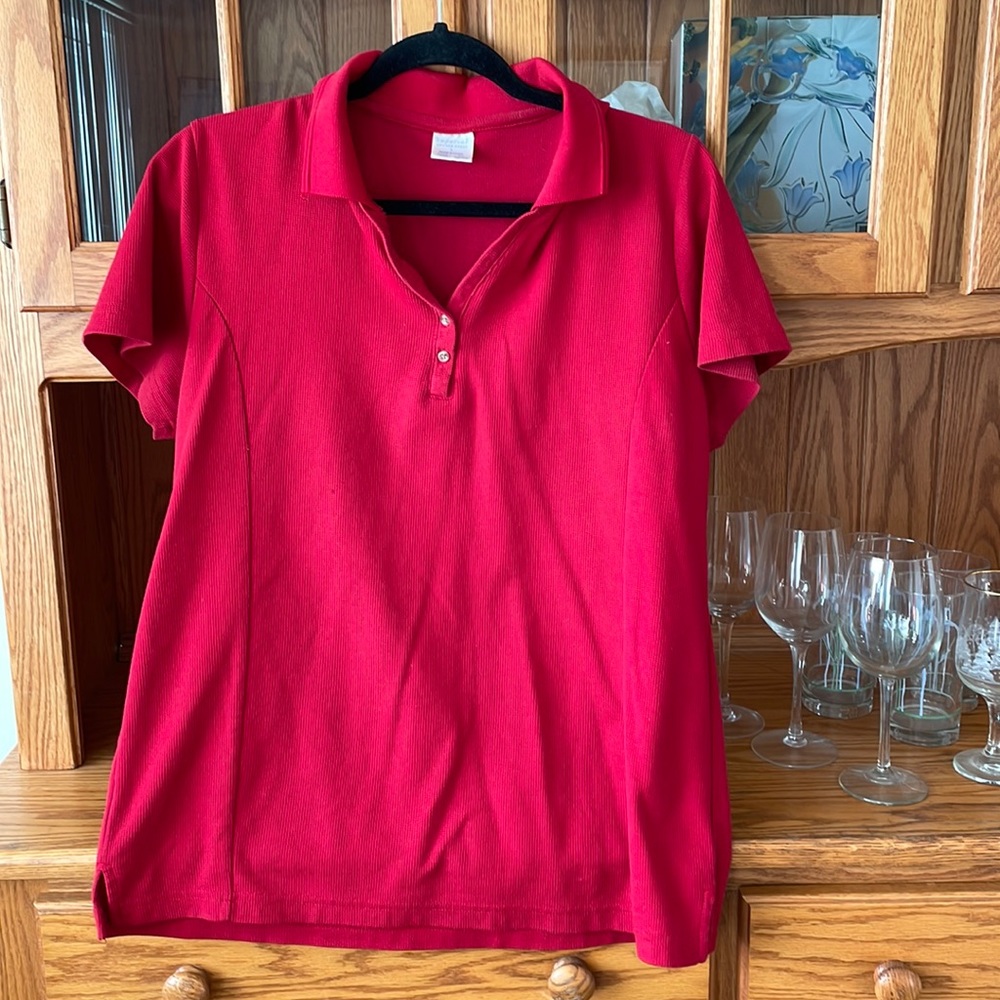 Superior uniform group polo size large red